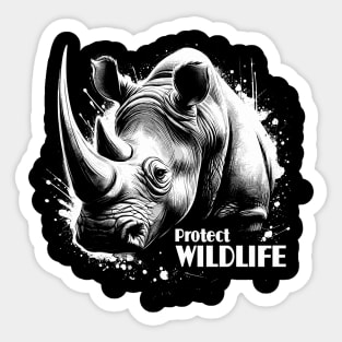 Rhino Protect Wildlife Sticker